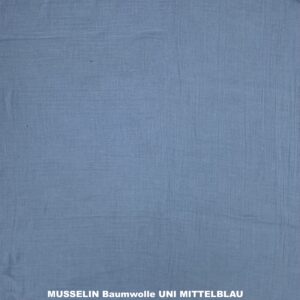 MUSSELIN UNI MITTEL/JEANSBLAU